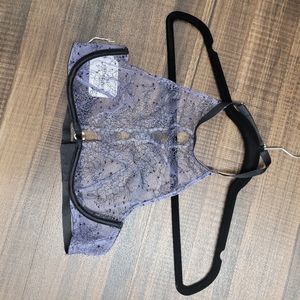 Purple and black lace high neck bra size 32b